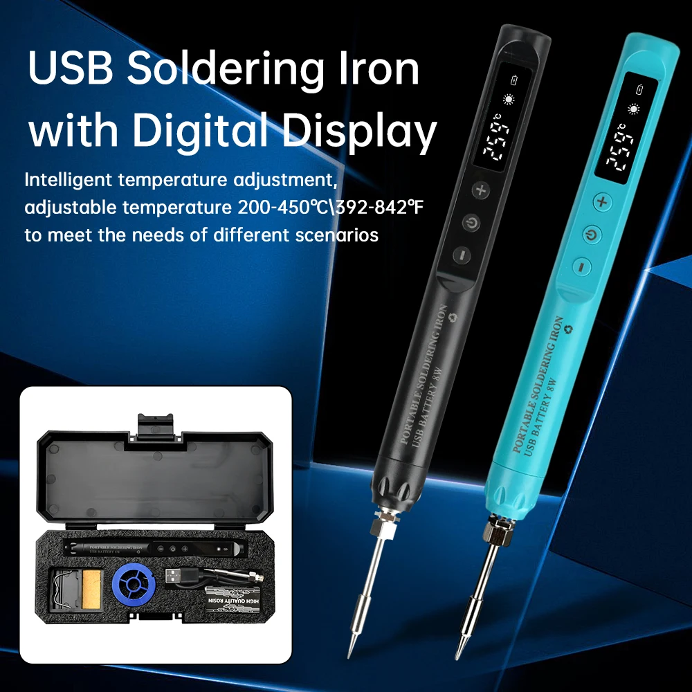 USB Soldering Iron Mini Small Soldering Iron Set Adjustable Soldering Iron Portable Type C Interface 800mAh Battery
USB Soldering Iron Mini Small Soldering Iron Set Adjustable Soldering Iron Portable Type C Interface 800mAh Battery