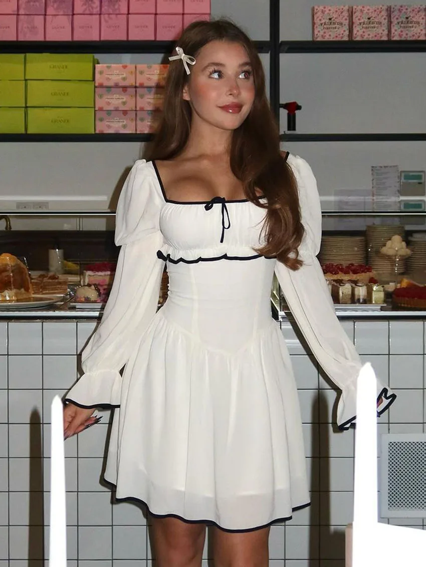 Parc Fee Fashion Slim White Women Dress 2025 Sexy Square Collar Long Sleeve Mini Dresses Elegant Classic High Waist Female Dress
Parc Fee Fashion Slim White Women Dress 2025 Sexy Square Collar Long Sleeve Mini Dresses Elegant Classic High Waist Female Dress