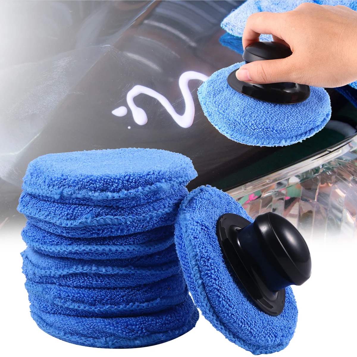 8Pcs Car Cleaning Sponge Soft Durable Polishing Waxing Pads Handle Included Machine Wax Applicator Pads
8Pcs Car Cleaning Sponge Soft Durable Polishing Waxing Pads Handle Included Machine Wax Applicator Pads
