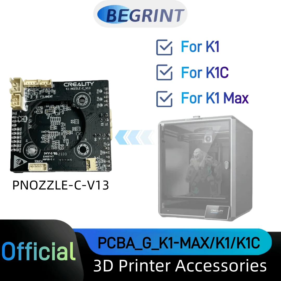Creality PCBA_G_K1-MAX/K1/K1C_T9_GD32F303CBT6 NOZZLE-C-V13 Плата адаптера Замена оригинальных аксессуаров для 3D-принтеров
Creality PCBA_G_K1-MAX/K1/K1C_T9_GD32F303CBT6 NOZZLE-C-V13 Плата адаптера Замена оригинальных аксессуаров для 3D-принтеров