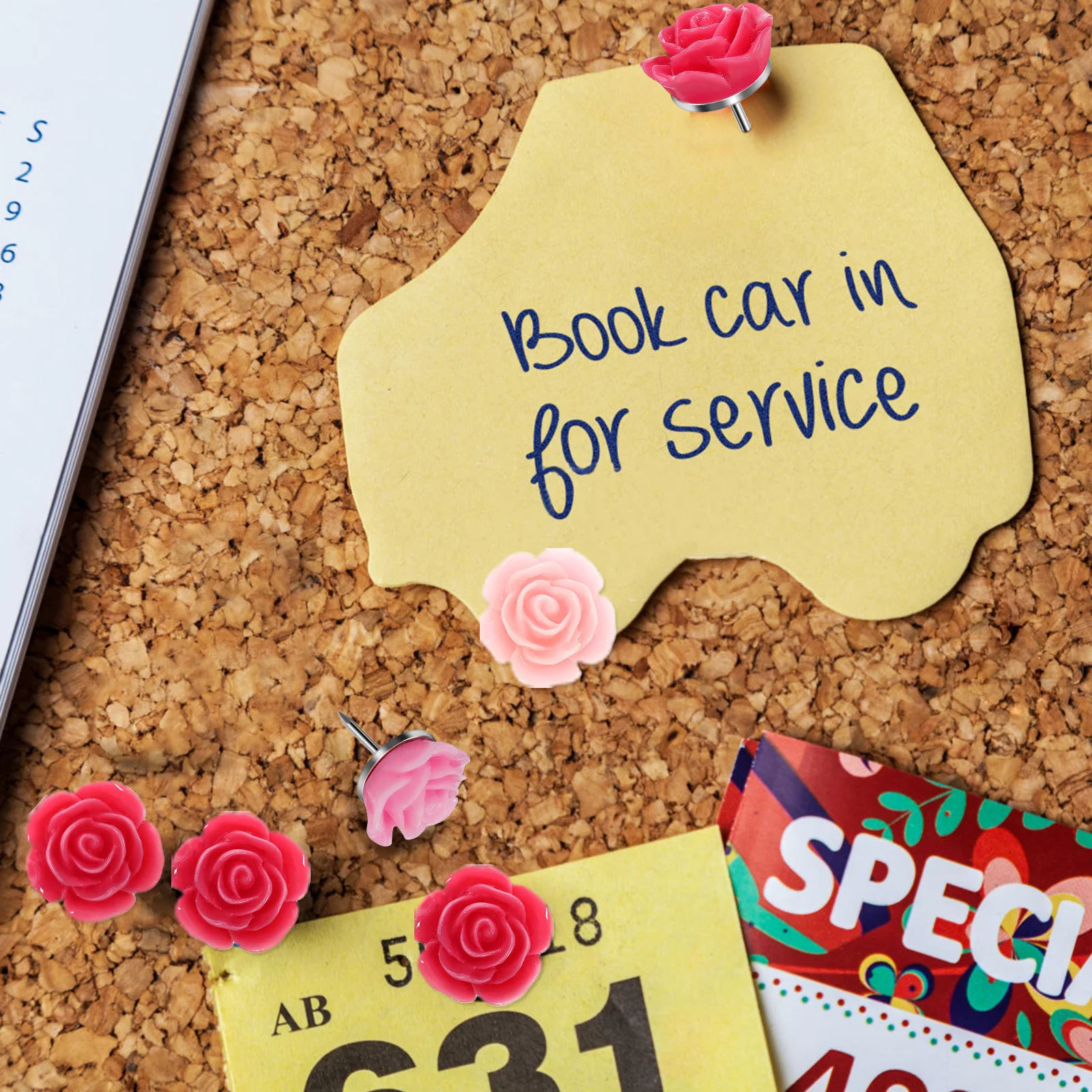 40Pcs Resin Flower Push Pins Cute Decorative Thumb Tacks for Cork Board Bulletin Board Office Classroom Pins Multi-Color Fade
40Pcs Resin Flower Push Pins Cute Decorative Thumb Tacks for Cork Board Bulletin Board Office Classroom Pins Multi-Color Fade