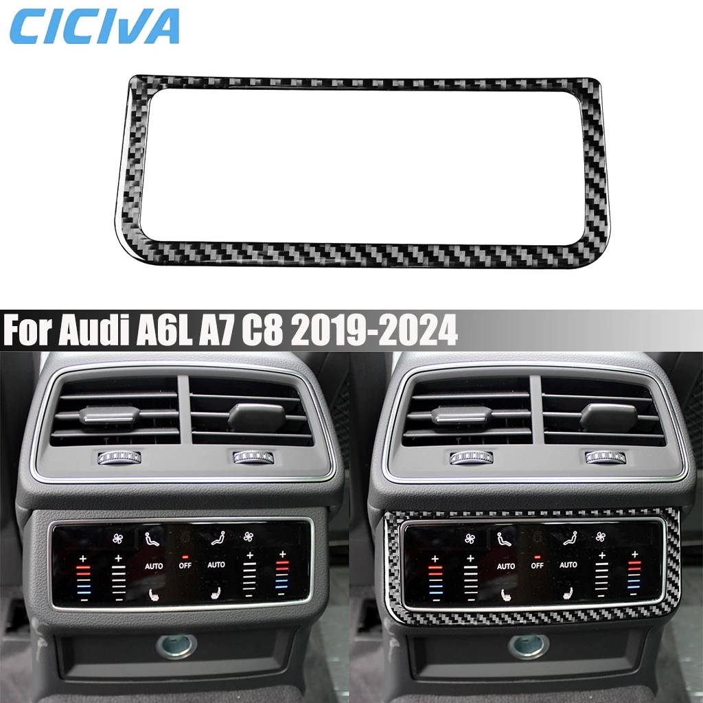 Carbon Fiber Car Accessories Rear Center Air Vent Interior Cover Modified Trim Soft Sticker For Audi A6 A6L A7 C8 2019-2024
Carbon Fiber Car Accessories Rear Center Air Vent Interior Cover Modified Trim Soft Sticker For Audi A6 A6L A7 C8 2019-2024