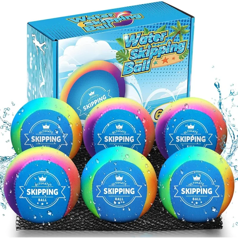 6 Pack Skipping Water Balls for Pool Play,Splash Colorful Skip Ball Water Bouncing Ball with Mesh Bag,Summer Fun Lake Pool Beach
6 Pack Skipping Water Balls for Pool Play,Splash Colorful Skip Ball Water Bouncing Ball with Mesh Bag,Summer Fun Lake Pool Beach