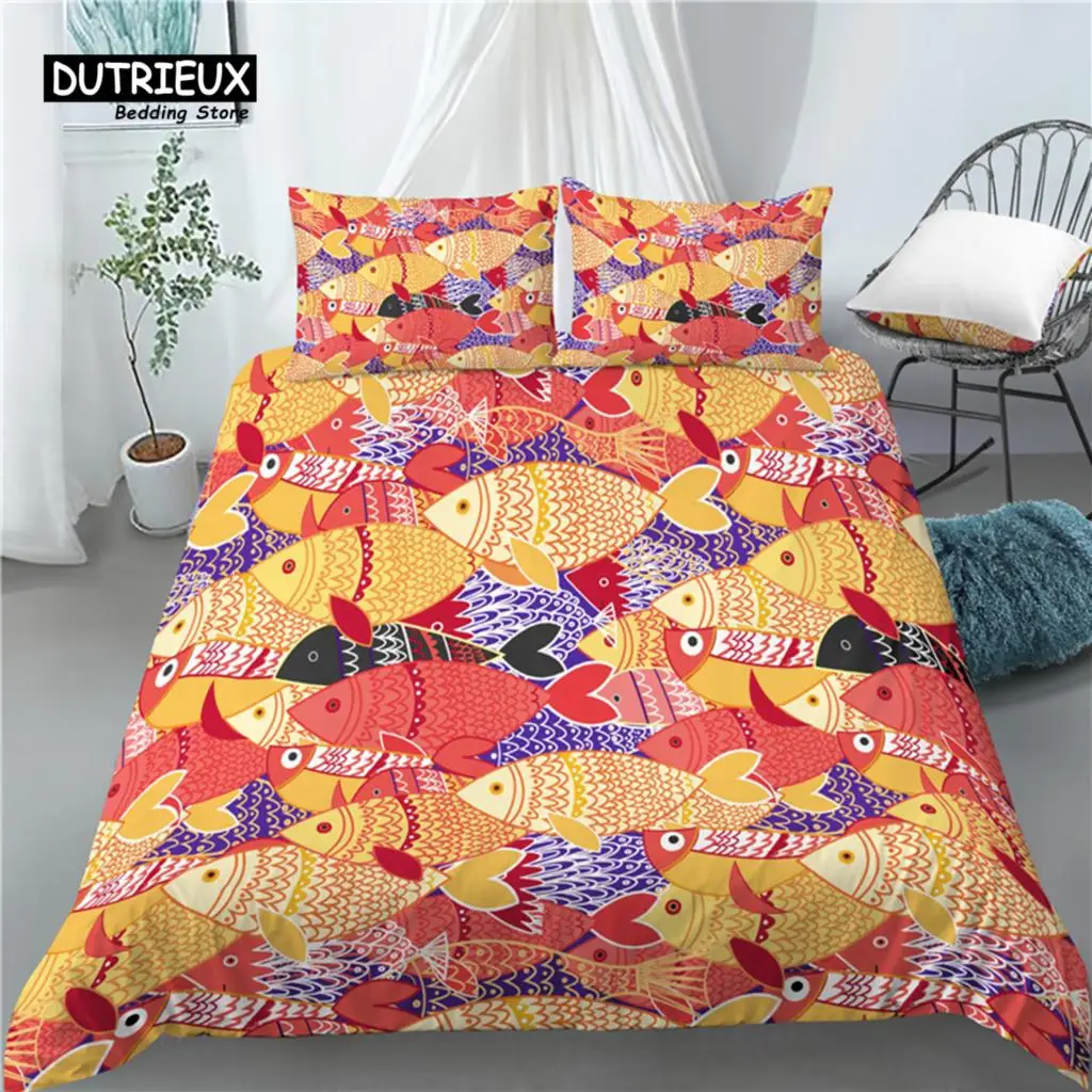 Luxury 3D Color Fish Print Home Living 2/3Pcs Comfortable Duvet Cover PillowCase Kids Bedding Set Queen and King EU/US/AU Size
Luxury 3D Color Fish Print Home Living 2/3Pcs Comfortable Duvet Cover PillowCase Kids Bedding Set Queen and King EU/US/AU Size