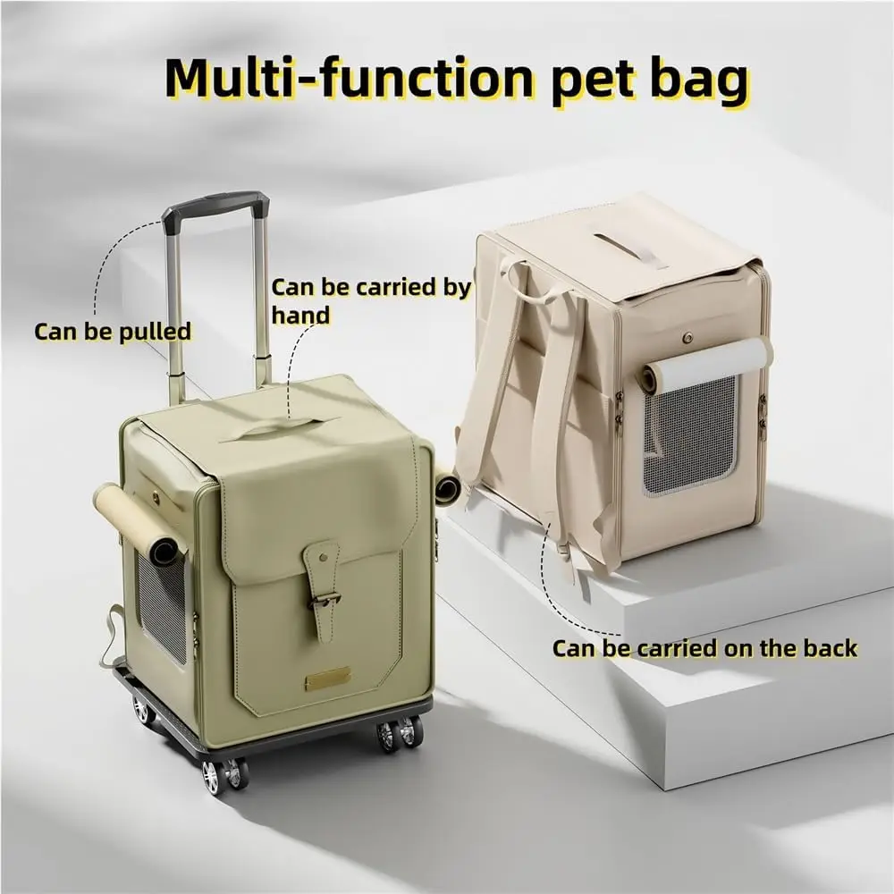 Cat Backpack Waterproof Leather Pet Carrier Wheels Large Cat Travel Case with Pull Rod Artificial Leather Dog Carrying Cases
Cat Backpack Waterproof Leather Pet Carrier Wheels Large Cat Travel Case with Pull Rod Artificial Leather Dog Carrying Cases
