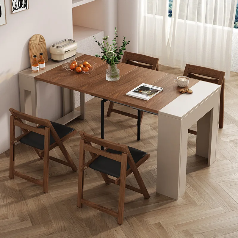 Nordic telescopic dining table and side cabinet integrated simple household small apartment folding solid wood space saving
Nordic telescopic dining table and side cabinet integrated simple household small apartment folding solid wood space saving