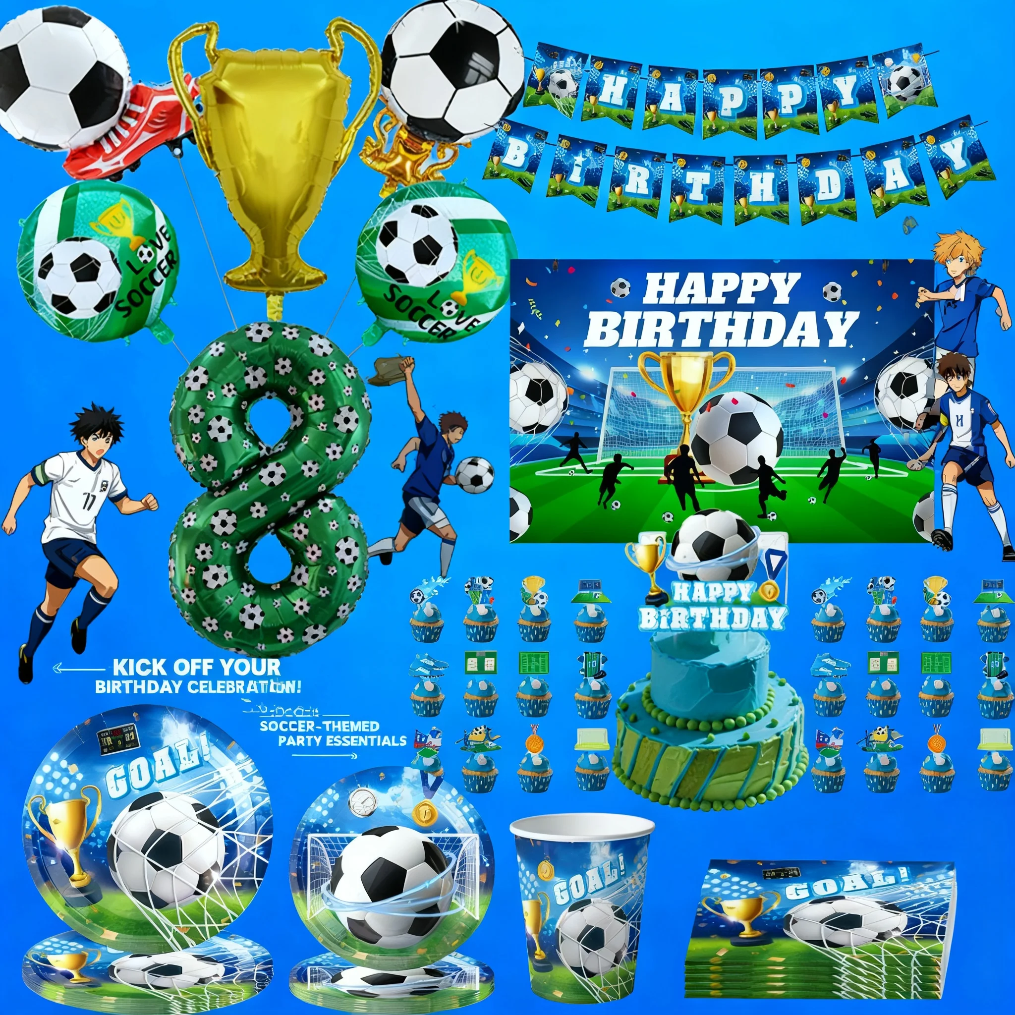Soccer Football Birthday Party Decorations Tableware Banner Balloons Gifts For Guests Baby Shower Theme
Soccer Football Birthday Party Decorations Tableware Banner Balloons Gifts For Guests Baby Shower Theme