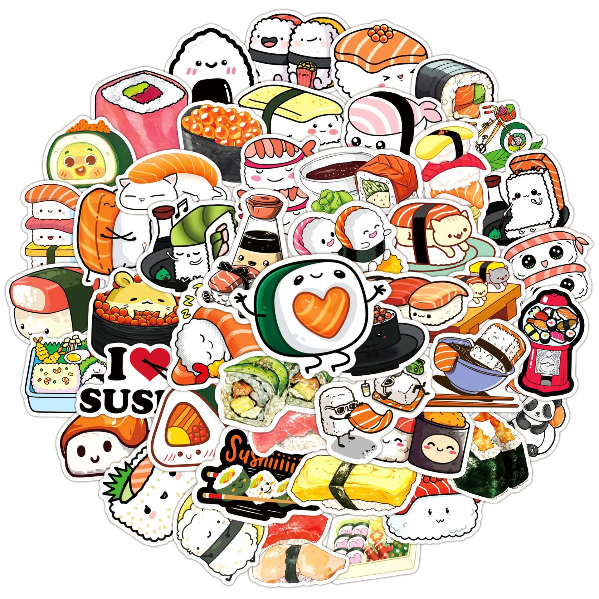 50PCS Japanese Food Cartoon Funny Sushi Meme Doodle Stickers Cute Decals Toys DIY Scooter Motorcycle Helmet Bicycle Stickers
50PCS Japanese Food Cartoon Funny Sushi Meme Doodle Stickers Cute Decals Toys DIY Scooter Motorcycle Helmet Bicycle Stickers