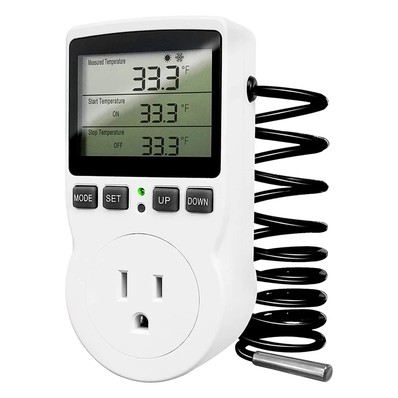 Digital Temperature Controller Outlet,120V Electric Thermostat Outlet Plug 110V For Reptile Terrarium Greenhouse US Plug
Digital Temperature Controller Outlet,120V Electric Thermostat Outlet Plug 110V For Reptile Terrarium Greenhouse US Plug