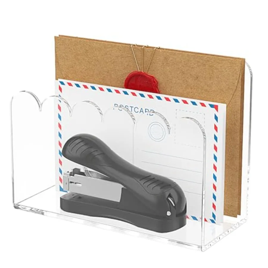 1-Slot Acrylic Mail Organizer for Desktop Scalloped Clear Document Sorter, Vertical File Holder for Office/Home, Space-Saving D
1-Slot Acrylic Mail Organizer for Desktop Scalloped Clear Document Sorter, Vertical File Holder for Office/Home, Space-Saving D