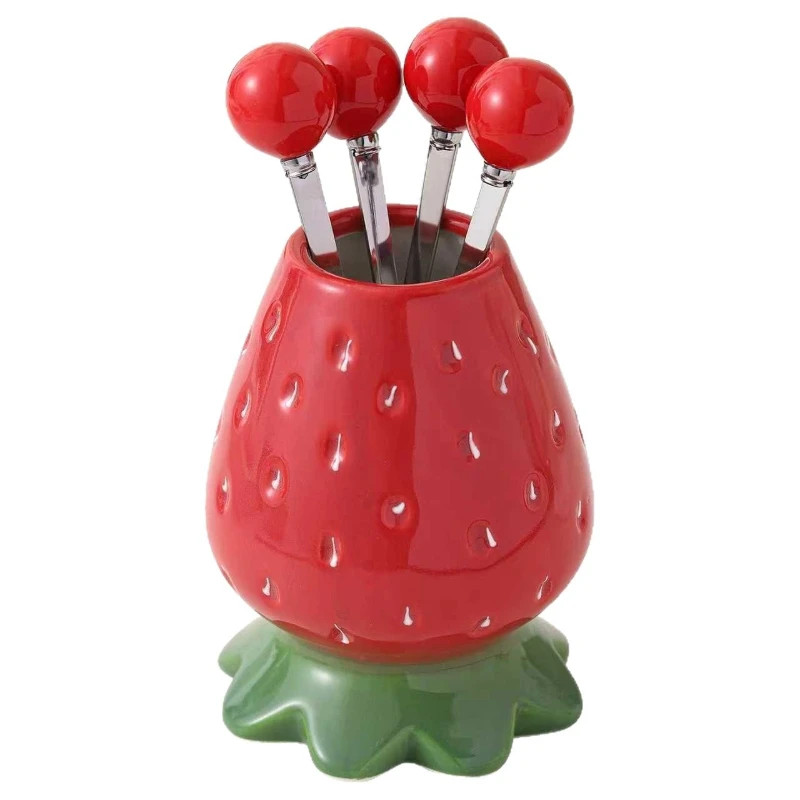 LTT Strawberry Fruit Fork Set Simple Stainless Steel Small Fork Fruit Stick Storage Jar
LTT Strawberry Fruit Fork Set Simple Stainless Steel Small Fork Fruit Stick Storage Jar