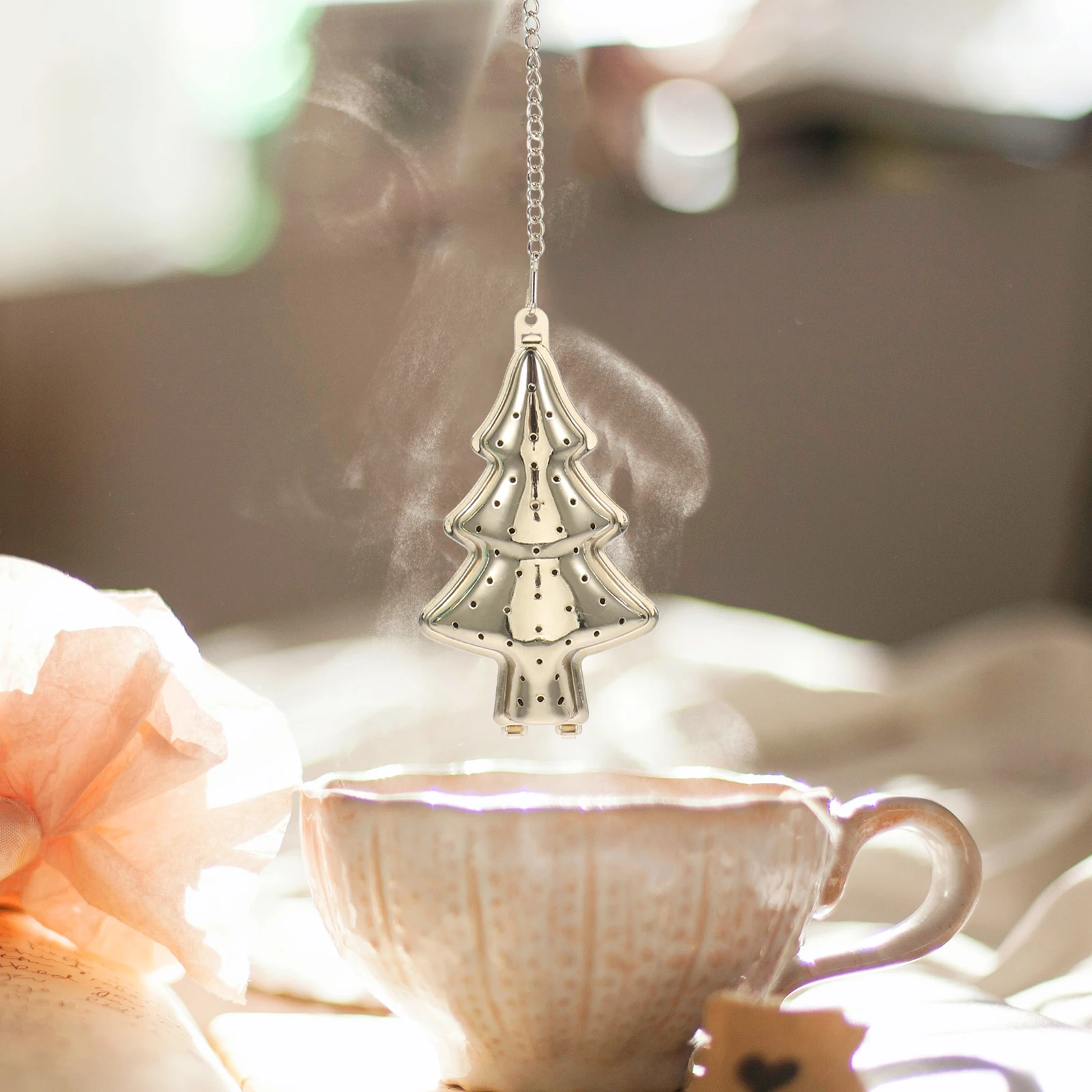 Stainless Steel Tea Strainer Christmas Tree Shaped Colorful Filters Kitchen Tea Residue Infuser Easy Clean Home Use
Stainless Steel Tea Strainer Christmas Tree Shaped Colorful Filters Kitchen Tea Residue Infuser Easy Clean Home Use