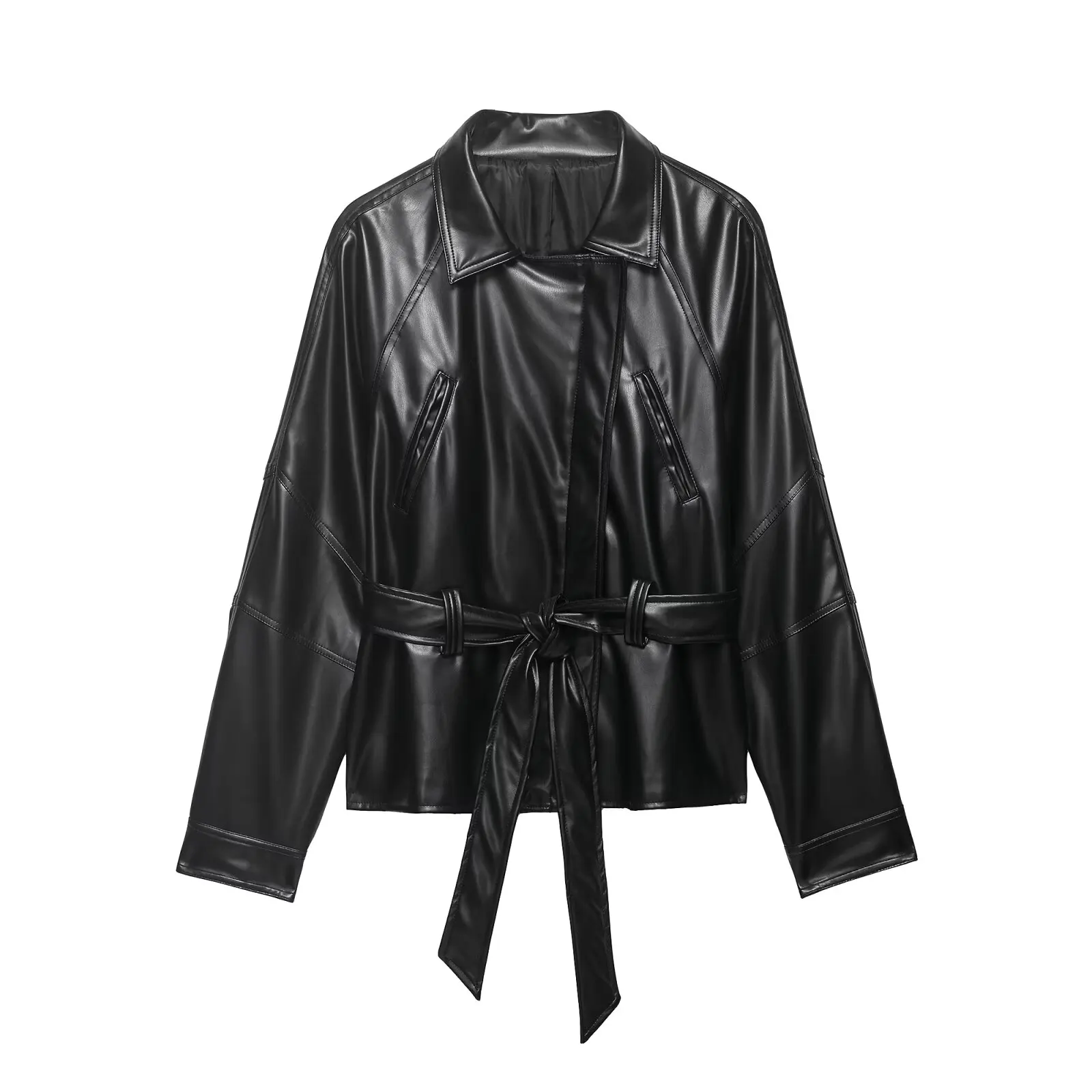 WOMAN 2026 summer new casual fashion belt short PU leather stand up collar jacket top retro versatile women's outerwear top
WOMAN 2026 summer new casual fashion belt short PU leather stand up collar jacket top retro versatile women's outerwear top