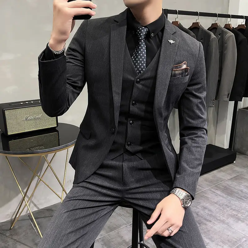 Suits for Men Light Sophisticated Men's Suit Casual British Business Attire Small Suit Solid Color Coat Groom Wedding Dress
Suits for Men Light Sophisticated Men's Suit Casual British Business Attire Small Suit Solid Color Coat Groom Wedding Dress