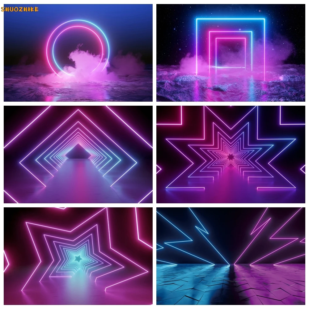 Neon Lights Backdrop Futuristic Electronic Style Stage Birthday Party Kids Adult Portrait Photography Background Photo Studio
Neon Lights Backdrop Futuristic Electronic Style Stage Birthday Party Kids Adult Portrait Photography Background Photo Studio
