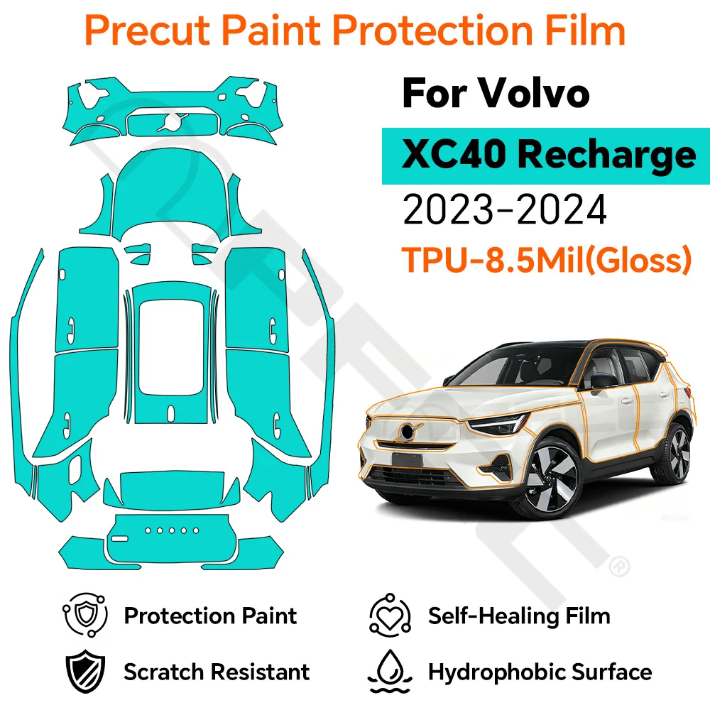9Mil TPU For Volvo XC40 Recharge 2023-2024 Full Car High Gloss Precut Paint Protection Film Scratch-Resistant Accessories
9Mil TPU For Volvo XC40 Recharge 2023-2024 Full Car High Gloss Precut Paint Protection Film Scratch-Resistant Accessories
