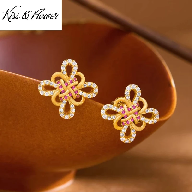 KISS&FLOWER 24KT Gold Vintage Knot Stud Earrings For Women Wedding Party Birthday Christmas Bride Mother Girl Ladies Gifts ER535
KISS&FLOWER 24KT Gold Vintage Knot Stud Earrings For Women Wedding Party Birthday Christmas Bride Mother Girl Ladies Gifts ER535