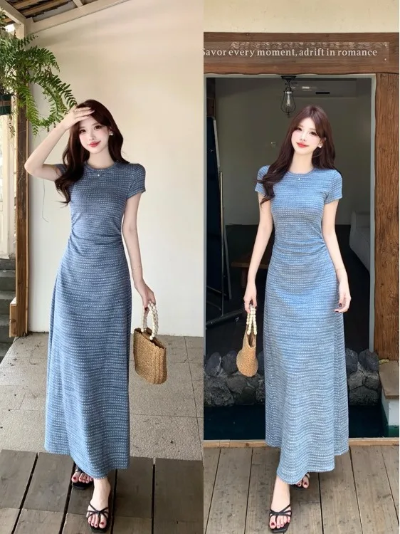 Slimming plus Size Pleated A-Line Dress Casual Commute Short Sleeve High Waist French Style Long Dress Polyester Fiber Summer
Slimming plus Size Pleated A-Line Dress Casual Commute Short Sleeve High Waist French Style Long Dress Polyester Fiber Summer