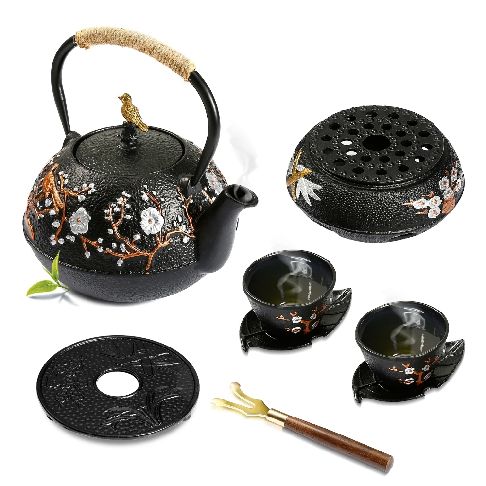 Cast Iron Teapot Set with Alcohol Stove / Teapot Pad 720ml Kettle 4Pcs 120ml Cups for Charcoal Induction Electric Pottery Stove
Cast Iron Teapot Set with Alcohol Stove / Teapot Pad 720ml Kettle 4Pcs 120ml Cups for Charcoal Induction Electric Pottery Stove