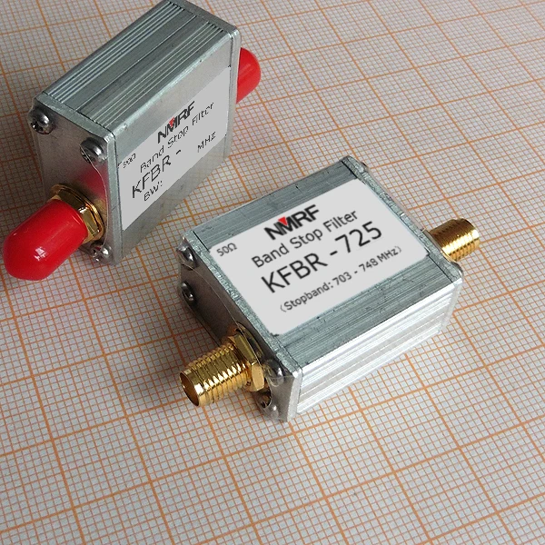 725MHz band-stop filter for base station test, cut off 703~748MHz signal, SMA interface
725MHz band-stop filter for base station test, cut off 703~748MHz signal, SMA interface