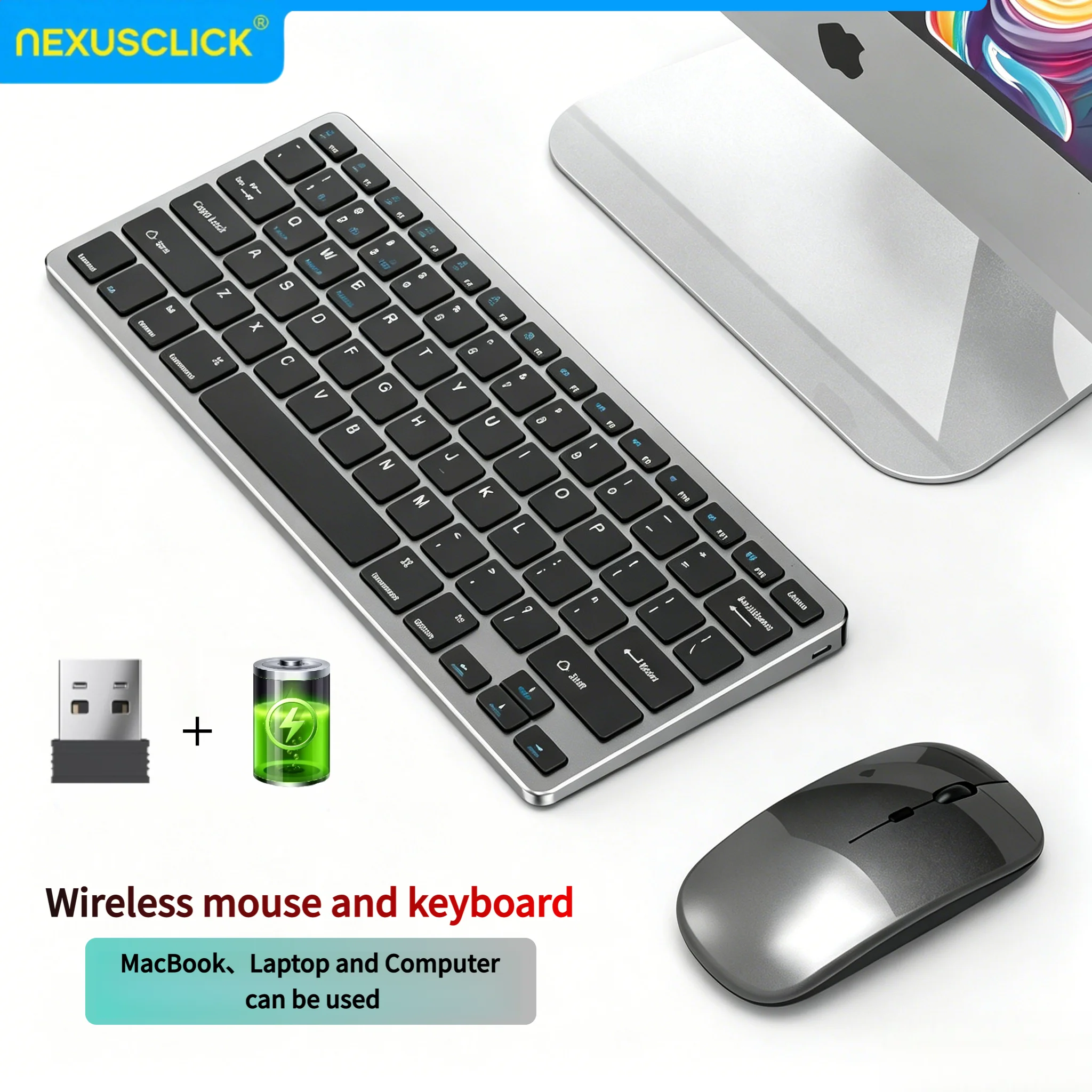 NexusClick 2.4G Wireless Keyboard Mouse Combo, Ergonomic Rechargeable Mini Multimedia Office Keyboard Set For PC Laptop Macbook
NexusClick 2.4G Wireless Keyboard Mouse Combo, Ergonomic Rechargeable Mini Multimedia Office Keyboard Set For PC Laptop Macbook