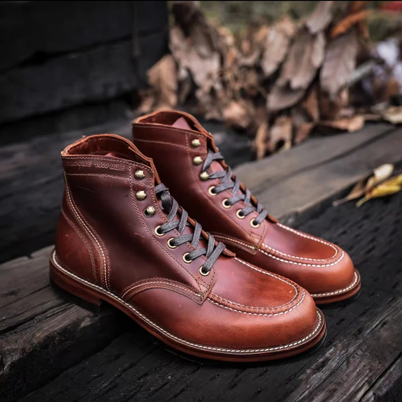 New Autumn Winter Handmade Men High Quality Luxury Shoes Vintage British Cow Leather Ankle Boots Tooling Desert Motorcycle Boots
New Autumn Winter Handmade Men High Quality Luxury Shoes Vintage British Cow Leather Ankle Boots Tooling Desert Motorcycle Boots