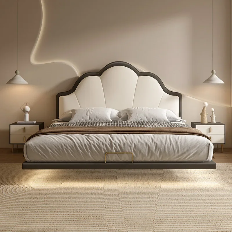 -Minimalist Black And White Leather Floating Bed Simple Modern Italian Double Soft Bed Leather Art Master Bedroom Queen Bed
-Minimalist Black And White Leather Floating Bed Simple Modern Italian Double Soft Bed Leather Art Master Bedroom Queen Bed