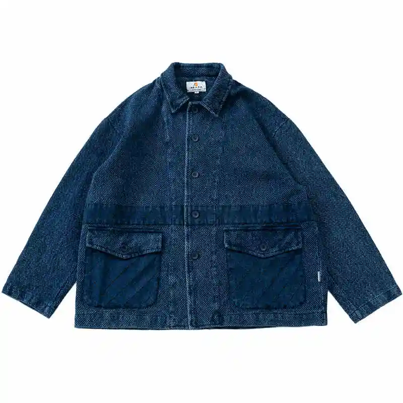 Kendo Fabric Texture Indigo Washed Distressed Multi Pocket Lapel Jacket for Men New Arrival
Kendo Fabric Texture Indigo Washed Distressed Multi Pocket Lapel Jacket for Men New Arrival