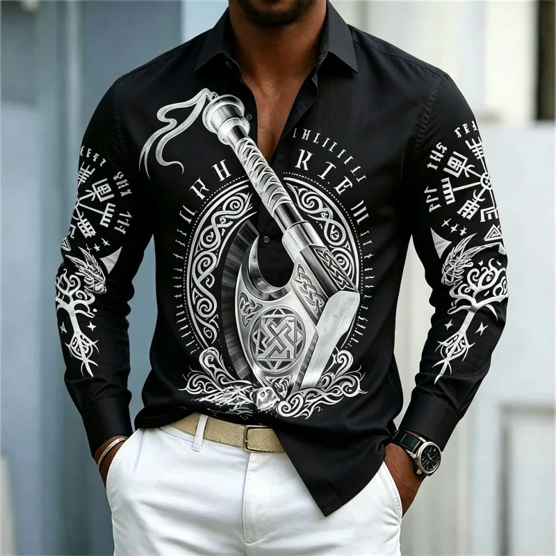 2026 New Men's Shirt Axe Rune Printed Long Sleeve Shirt Personalized Retro Casual Shirt Fashion Design Casual Long Sleeve XS-6XL
2026 New Men's Shirt Axe Rune Printed Long Sleeve Shirt Personalized Retro Casual Shirt Fashion Design Casual Long Sleeve XS-6XL