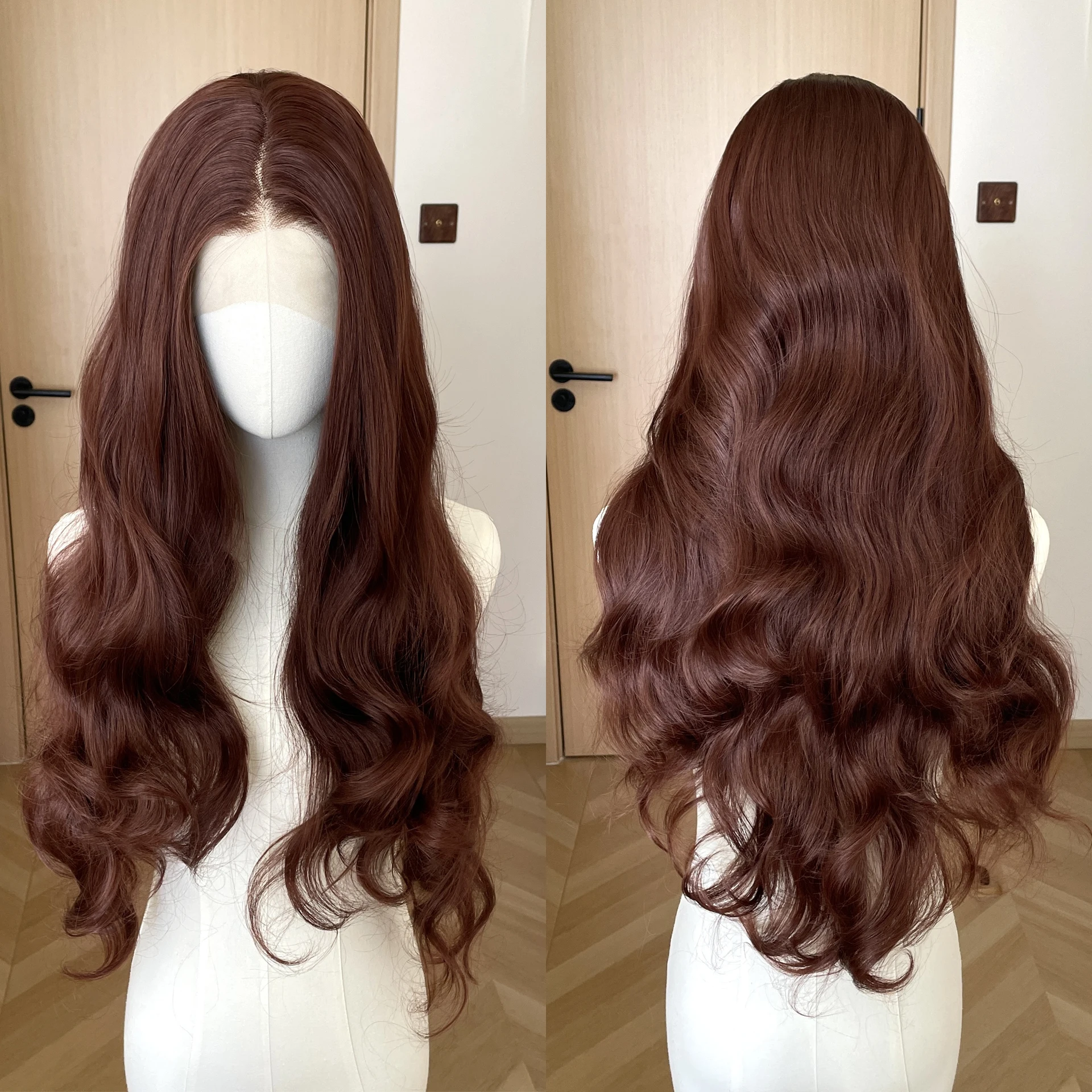 Red Brown 13X4 Synthetic Lace Front Wigs for Women Natural 26 Inch Long Wavy Glueless Wigs Free Part Heat Resistant Wig 150%
Red Brown 13X4 Synthetic Lace Front Wigs for Women Natural 26 Inch Long Wavy Glueless Wigs Free Part Heat Resistant Wig 150%