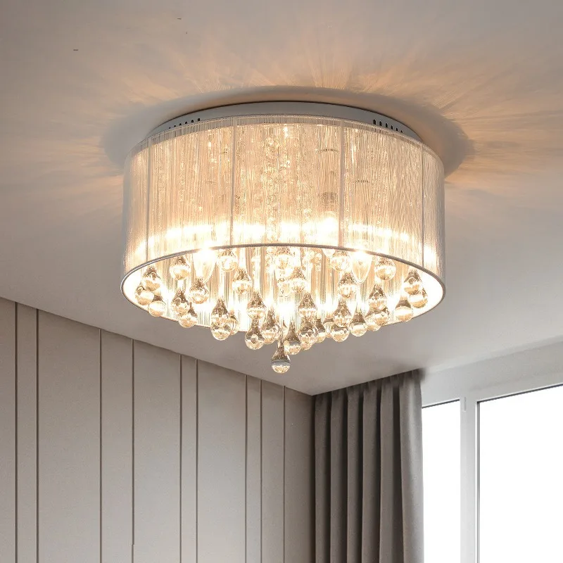 Modern minimalist fabric ceiling light master bedroom crystal room warm circular creative and personalized study lighting
Modern minimalist fabric ceiling light master bedroom crystal room warm circular creative and personalized study lighting