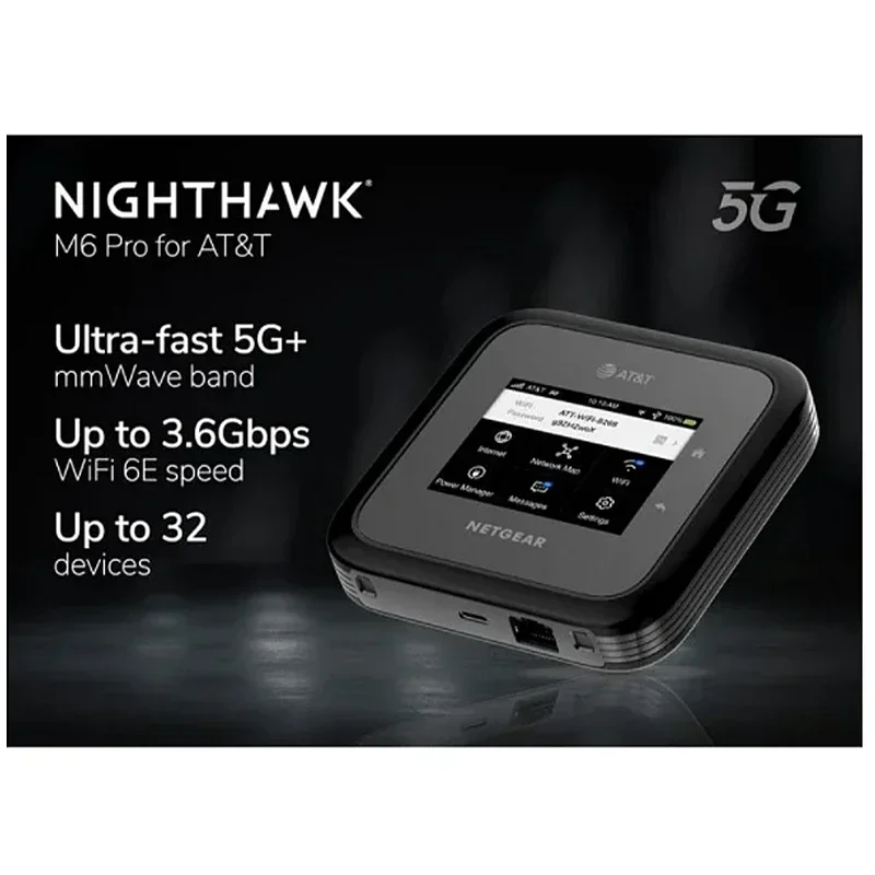 Netgear Nighthawk MR6500 M6 Pro New unlocked WiFi Router Global 5G Band mmWave Sub6 WiFi6e 3.6Gbps 2.5G Ethernet Port SDX65
Netgear Nighthawk MR6500 M6 Pro New unlocked WiFi Router Global 5G Band mmWave Sub6 WiFi6e 3.6Gbps 2.5G Ethernet Port SDX65