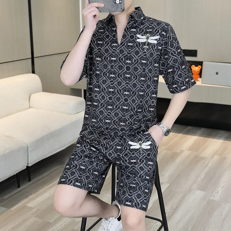 2025 Summer Shirts + Pants Fashion Dragonfly Printing Sportswear Men's Casual Sets Male Fashion Men Two Piece Suits
2025 Summer Shirts + Pants Fashion Dragonfly Printing Sportswear Men's Casual Sets Male Fashion Men Two Piece Suits
