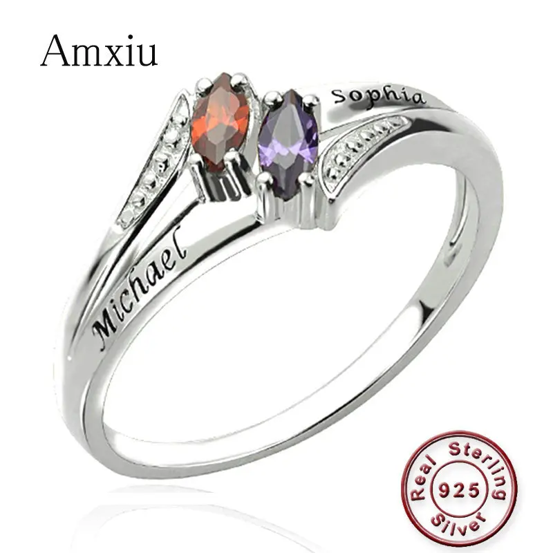 Amxiu Personalized Zircon Ring Custom Two names Rings 925 Sterling Silver Jewelry For Women Wedding Ring Accessories Hot Rings
Amxiu Personalized Zircon Ring Custom Two names Rings 925 Sterling Silver Jewelry For Women Wedding Ring Accessories Hot Rings