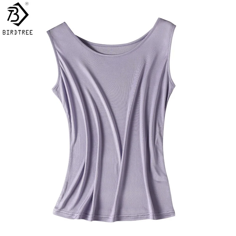 Топ-майка Birdtree, 23% натуральный шелк, 77% вискоза, женская повседневная майка с круглым вырезом, без рукавов, на бретельках, новинка весны 2026, T62111JF
Топ-майка Birdtree, 23% натуральный шелк, 77% вискоза, женская повседневная майка с круглым вырезом, без рукавов, на бретельках, новинка весны 2026, T62111JF