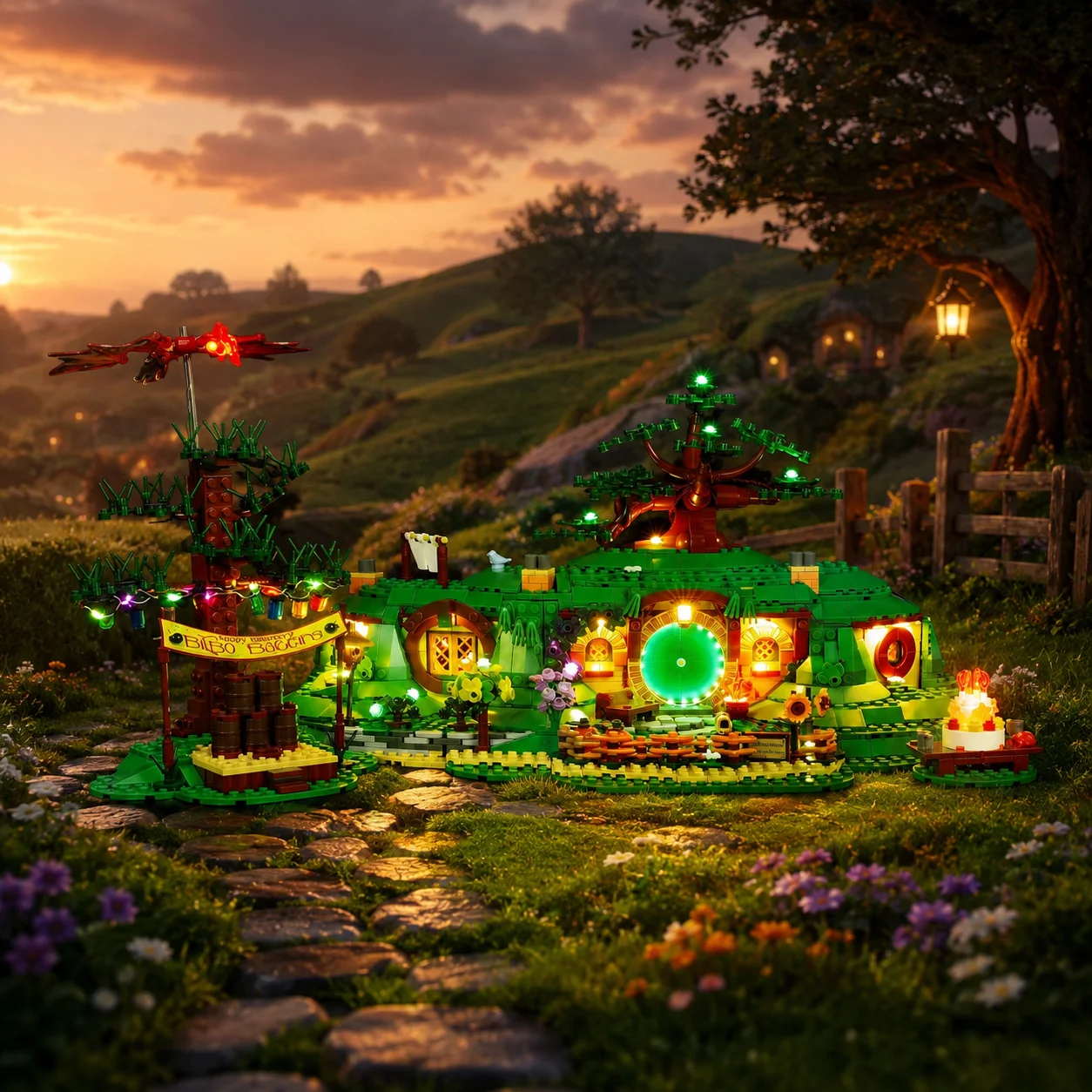 HPROSPER 5V LED Light for Lego 10354 Bag End DIY Decorative Lamp With Battery Box (Not Include Building Blocks Set)