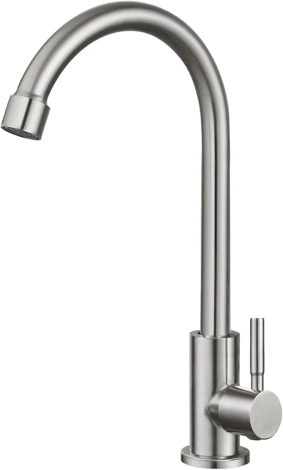 Cold Water Kitchen Faucet, 360° Swivel, SUS304, Single Hole, High Arc, Brushed Nickel
Cold Water Kitchen Faucet, 360° Swivel, SUS304, Single Hole, High Arc, Brushed Nickel
