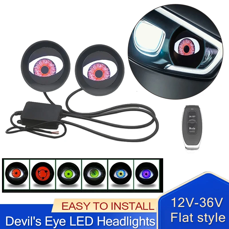 12V Devil's Eye LED Car Dynamic Lights 2Inch Retrofit Kits Headlight Assembly Auto Accessories With Remote Control Bi Led Lenses
12V Devil's Eye LED Car Dynamic Lights 2Inch Retrofit Kits Headlight Assembly Auto Accessories With Remote Control Bi Led Lenses