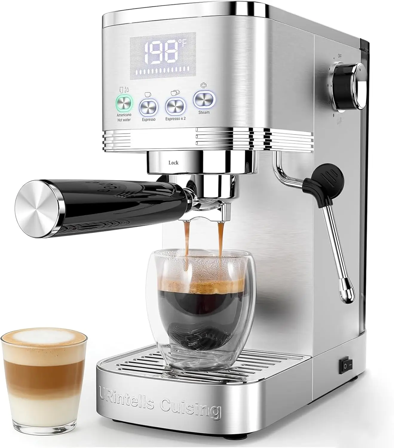 20 Bar Espresso Machine with Milk Frother, Compact Stainless Steel for Cappuccino Latte Americano, Coffee Maker Gift
20 Bar Espresso Machine with Milk Frother, Compact Stainless Steel for Cappuccino Latte Americano, Coffee Maker Gift