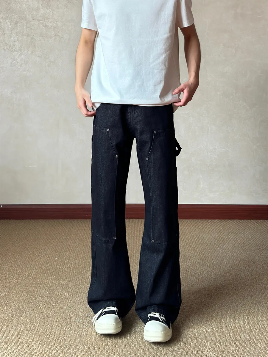 Retro American High Street Denim Jeans Men's Women's High Waist Straight Leg Micro Flared Casual Long Trousers K843
Retro American High Street Denim Jeans Men's Women's High Waist Straight Leg Micro Flared Casual Long Trousers K843