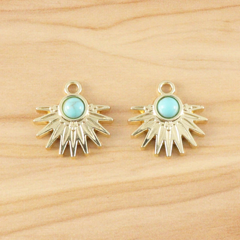 10 Pieces Matte Gold Color Sun with Faux Stone Charms Pendants for DIY Necklace Jewellery Making Finding Accessories 20x20mm
10 Pieces Matte Gold Color Sun with Faux Stone Charms Pendants for DIY Necklace Jewellery Making Finding Accessories 20x20mm