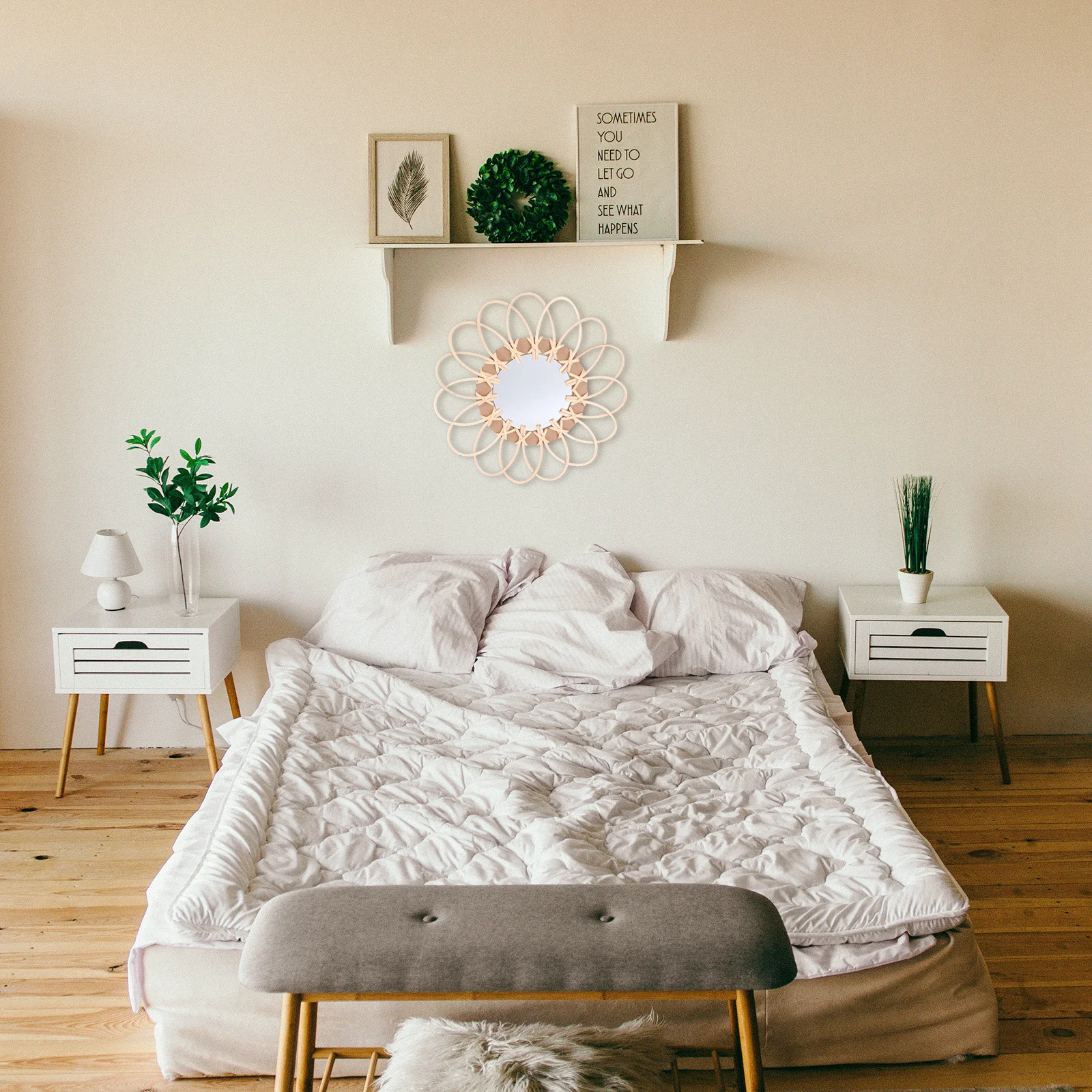 1pc Woven Mirror Beige Decorative Wall Hanging Makeup Mirror For Bedroom Bathroom Nordic Style Home Decor
1pc Woven Mirror Beige Decorative Wall Hanging Makeup Mirror For Bedroom Bathroom Nordic Style Home Decor