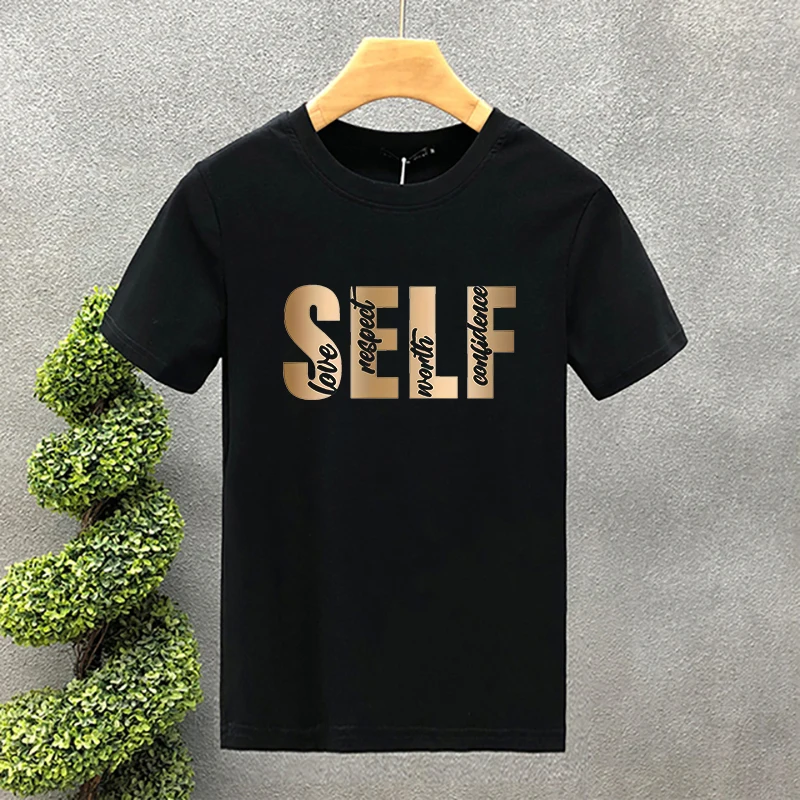 Summer Men's Casual Short Sleeve T-shirt Gold Self Letter Print Man Design Tees Vintage Trendy High Quality Cotton Tops for Male
Summer Men's Casual Short Sleeve T-shirt Gold Self Letter Print Man Design Tees Vintage Trendy High Quality Cotton Tops for Male