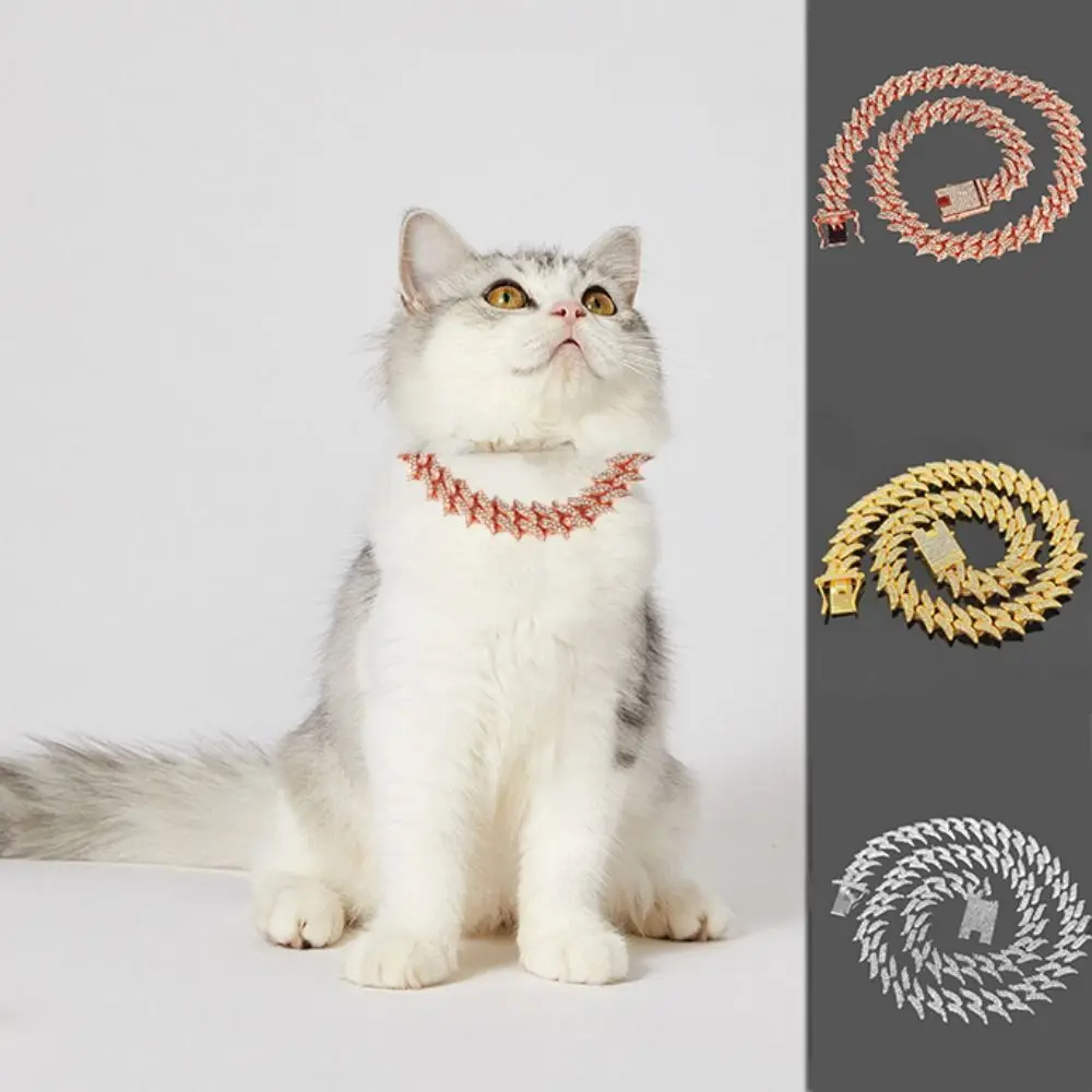 Fashion Decorative Cuban Chain Dog Necklace Rhinestones Gold/Rose Gold/Silver Dog Thorns Necklace Metal Diamond Dog Collar Puppy
Fashion Decorative Cuban Chain Dog Necklace Rhinestones Gold/Rose Gold/Silver Dog Thorns Necklace Metal Diamond Dog Collar Puppy