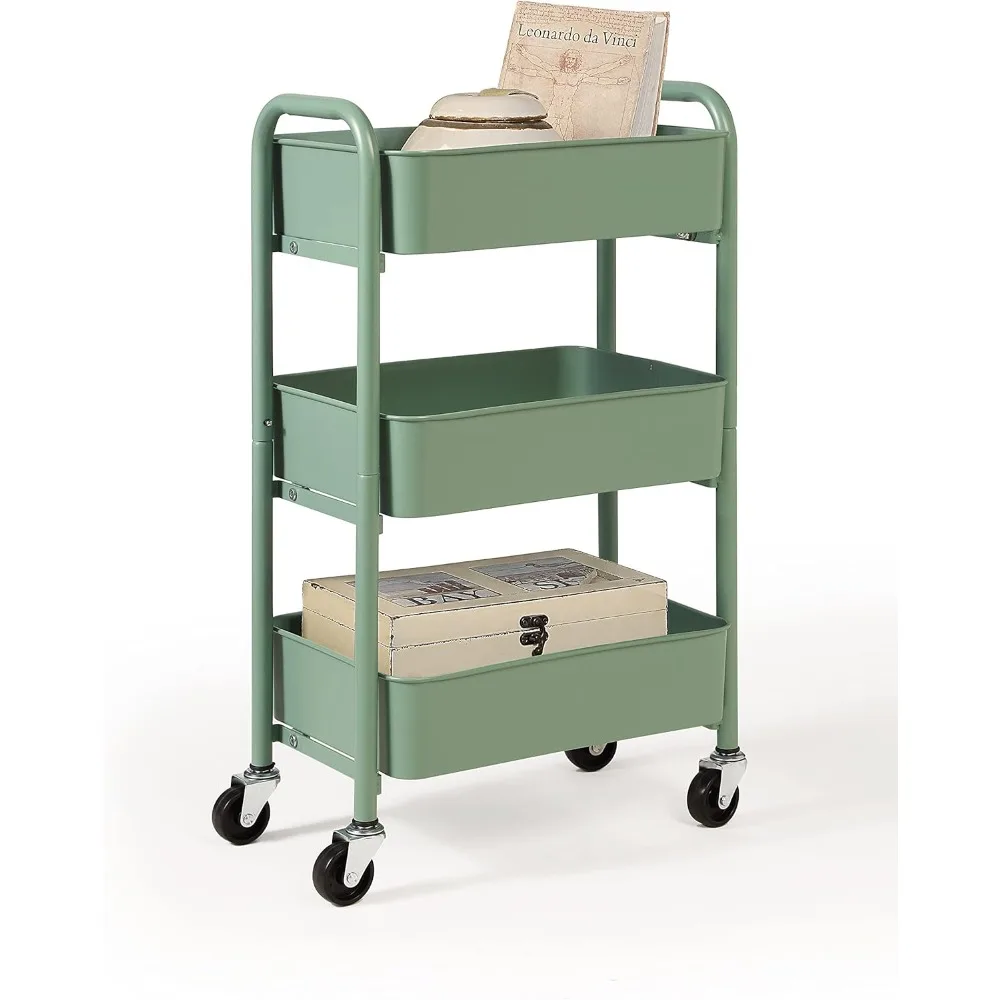 3-Tier Delicate Compact Rolling Metal Storage Organizer - Mobile Utility Cart Kitchen/Under Desk Cart with Caster Wheels
3-Tier Delicate Compact Rolling Metal Storage Organizer - Mobile Utility Cart Kitchen/Under Desk Cart with Caster Wheels
