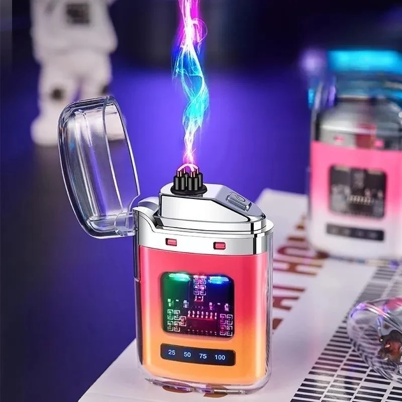 Metal Double Arc USB Rechargeable Lighter Transparent Shell LED Battery Display Pulse Plasma Outdoor Windproof Portable Lighter
Metal Double Arc USB Rechargeable Lighter Transparent Shell LED Battery Display Pulse Plasma Outdoor Windproof Portable Lighter