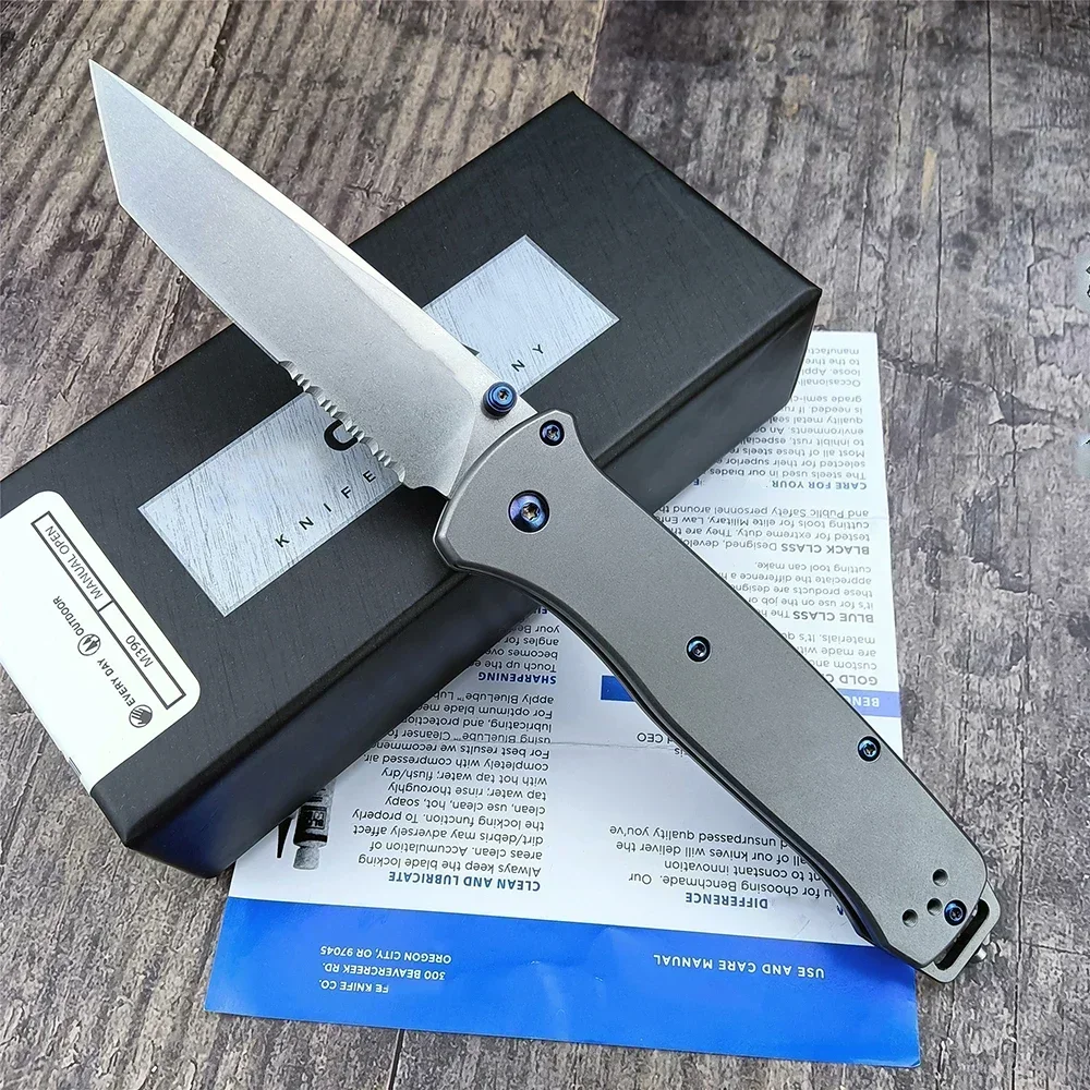 BM 537GY Serrated/ Full Blade Tactical Folding Knife M390 Survival EDC Pocket Knife Titanium Handle Hunting Self Defense Tools
BM 537GY Serrated/ Full Blade Tactical Folding Knife M390 Survival EDC Pocket Knife Titanium Handle Hunting Self Defense Tools
