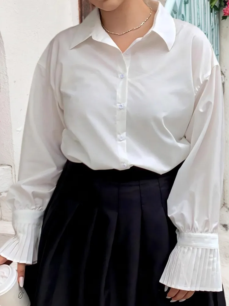 Женская повседневная рубашка с длинным рукавом размера плюс L-4XL, большой размер 3XL, спортивная уличная блузка, топ, женская одежда, оверсайз, осень-зима 
Женская повседневная рубашка с длинным рукавом размера плюс L-4XL, большой размер 3XL, спортивная уличная блузка, топ, женская одежда, оверсайз, осень-зима