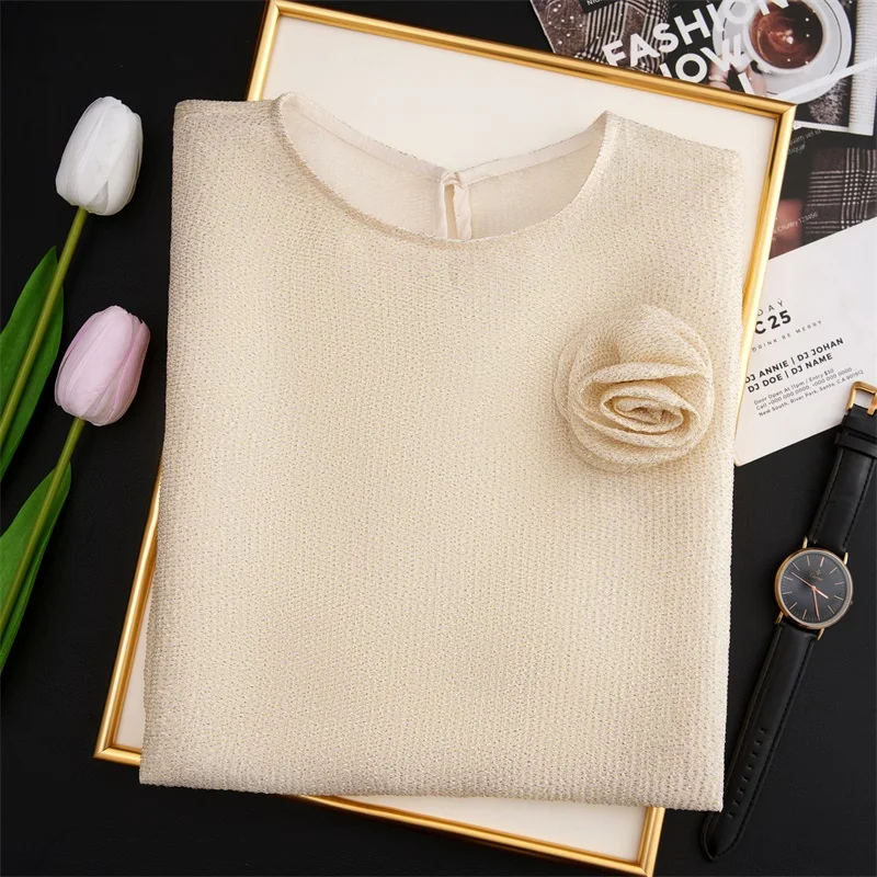 Handmade Silk ort Sve Top Women's Ele iny Gold Onion Stole round Ne Asymmetric Decorated Button Straight Cut Summer
Handmade Silk ort Sve Top Women's Ele iny Gold Onion Stole round Ne Asymmetric Decorated Button Straight Cut Summer