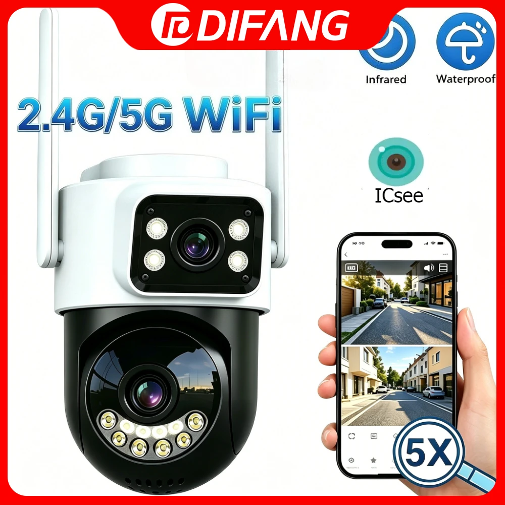 ICsee 2.4&5GHz Wifi Security Camera Video Surveillance Dual Screen PTZ Camera Motion Ai Tracki Night Vision Security Protection
ICsee 2.4&5GHz Wifi Security Camera Video Surveillance Dual Screen PTZ Camera Motion Ai Tracki Night Vision Security Protection